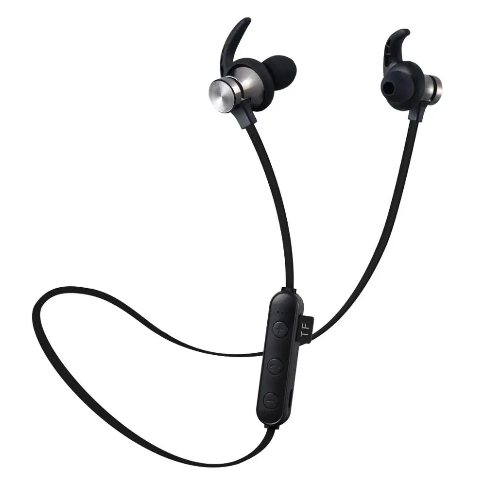 Беспроводные Bluetooth наушники магнитное притяжение Спорт бег Гарнитура водонепроницаемый 4,2 Встроенный микрофон наушники для смартфонов - Цвет: Black
