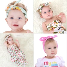 Flower Floral Hairband Turban Rabbit Bowknot Headband Headwear Hair Band Girls Solid Knot Hair Accessories for