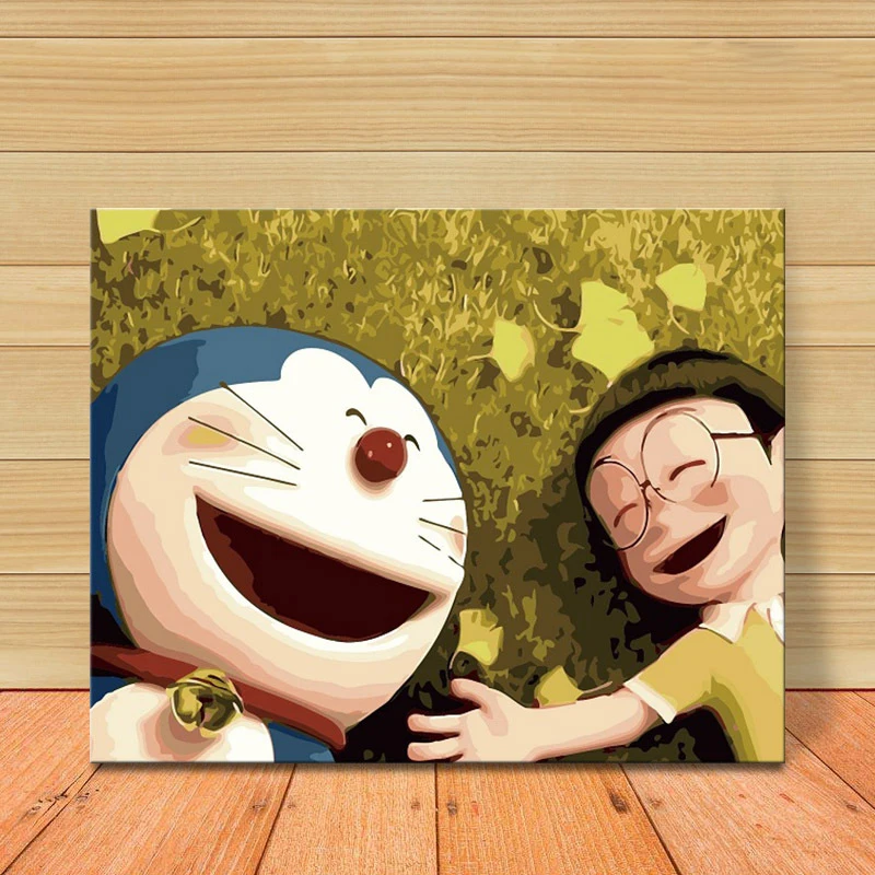 MOLEK DIY Oil Painting by Numbers Animation Doraemon Kids Acrylic on Canvas Home Decor Wall Artwork for Living Room | Дом и сад