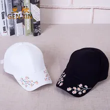 Женские летние шляпы симметричная Цветочная вышивка Встроенная изоляция вязаные шапки Femme бейсболка Регулируемая