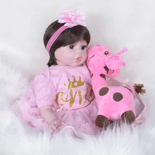 Bonecas Reborn Silicone 55 cm Meninas Americanas Bonecas Bebe Reborn de Silicone com Pricess Vestido Crianças Brinquedos SB5534 lol Crianças Aprendendo
