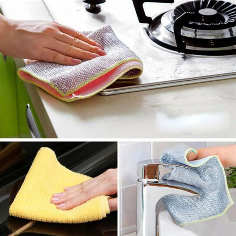 1 шт. бытовой Стекло ткань для чистки окон Кухня микрофибра абсорбента для мытья посуды чистящие тряпки Кухня стиральная Полотенца