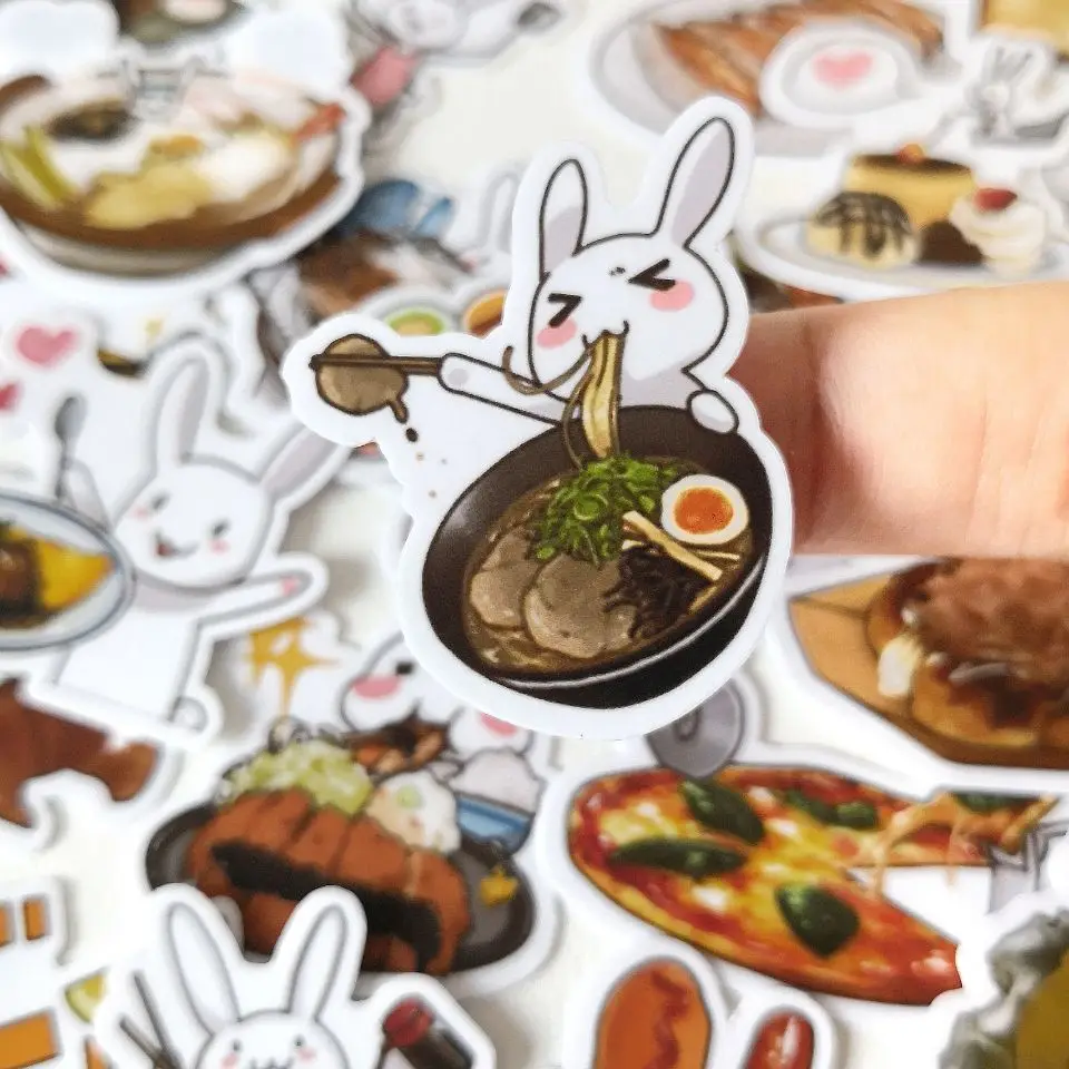 

20/40pcs Cute Cartoon Bunny Food Laptop Suitcase Bicycle Guitar Skateboard Children's Toys Randomly Not Repeat
