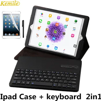

Kemile Bluetooth Keyboard For iPad Air& air 2 Wireless Keyboard For ipad pro 9.7 &For New iPad 2017 PU leather Case Cover A1566
