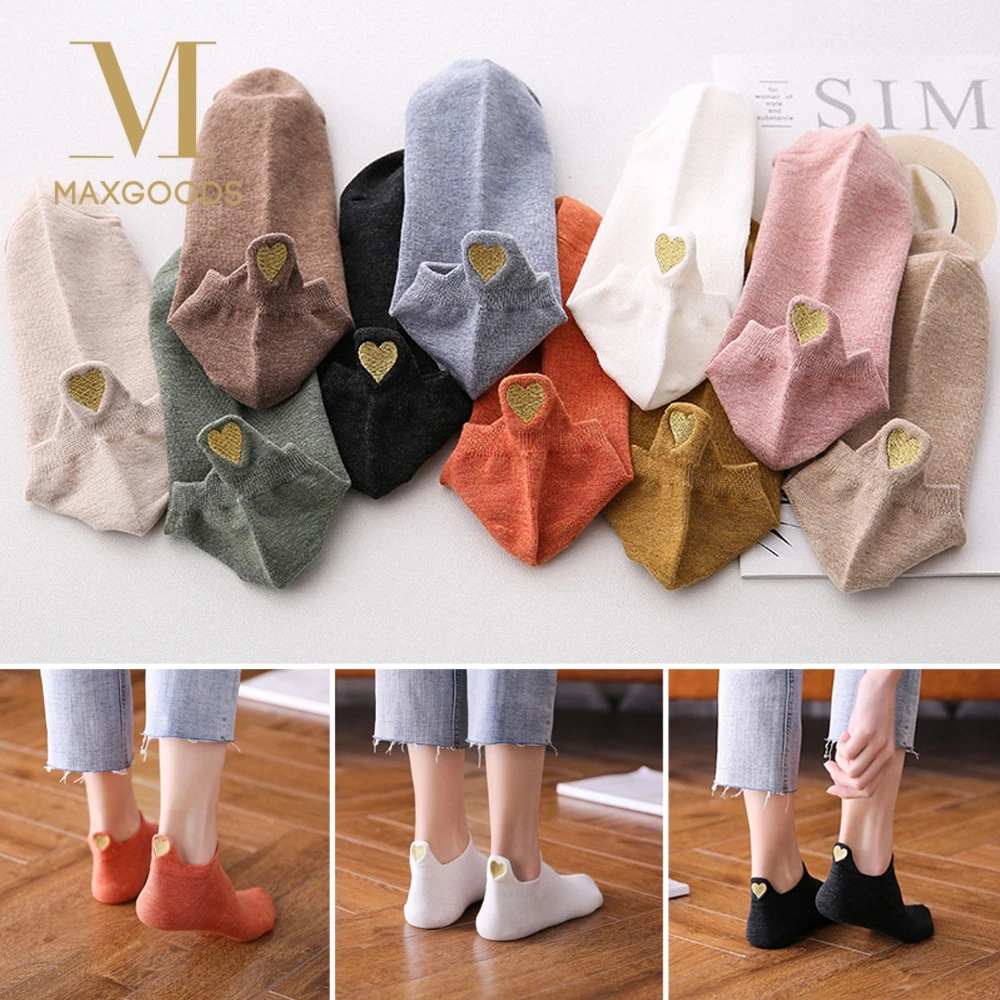 

Fashion Socks Woman 2019 New Spring 1 Pair Ankle Socks Girls Cotton Color Novelty Women Fashion Cute Heart Casual Socks Lady