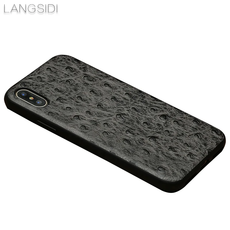  For iphone X case Ostrich Genuine Leather phone case for iphone 5 5S 6 6S 6P 6SP 7 7P 8 8P All incl