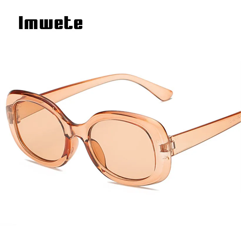 Imwete Винтажные Солнцезащитные очки женские брендовые дизайнерские овальные солнцезащитные очки ретро-очки с зеркальными стеклами Оттенки UV400 леопардовые красные очки