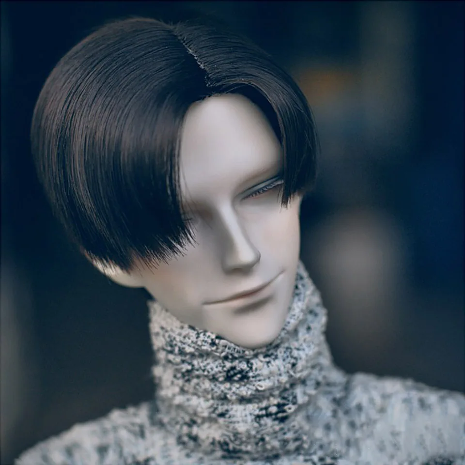 

Bybrana 1/3 1/4 short straight boy black hair BJD wig for dolls