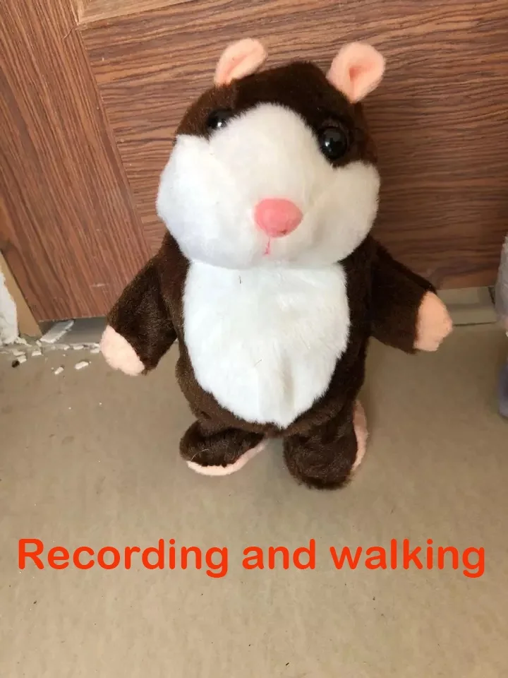 Jeriwell записывающие говорящие игрушки Хомяк Мышь панда ходьба кивая домашнее животное диктофон Повторите плюшевое чучело игрушка подарок для ребенка - Цвет: Record Walk D Brown