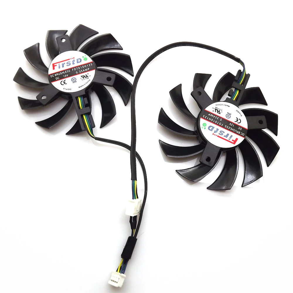 Бесплатная доставка 2 шт./лот FD7010H12S 75 мм для Sapphire HD6930 HD7850 HD6950 R9 270 R7 260X охлаждающий