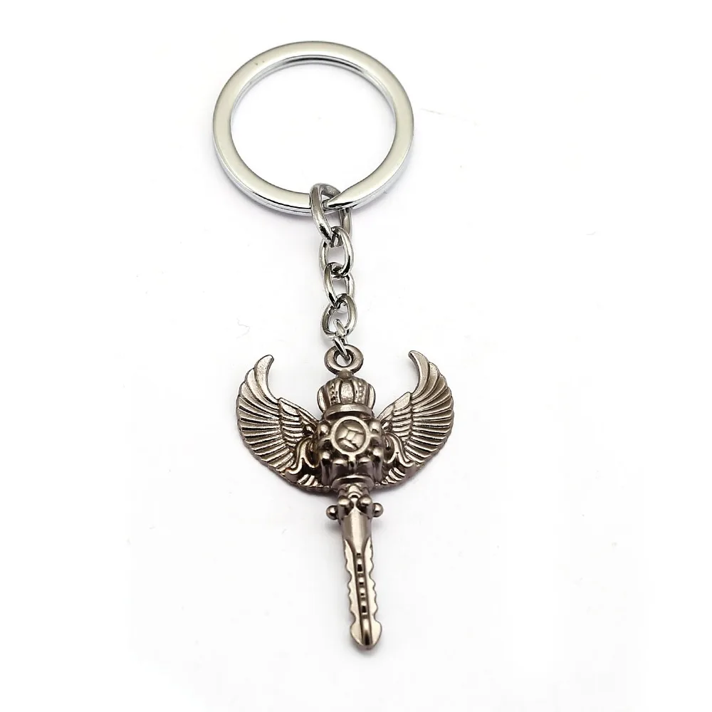 

Black Butler Keychain Wing Crown Ciels Wand Key Ring Holder Men Car Women Bag Key Chain Pendant Chaveiro Japanese Anime Jewelry