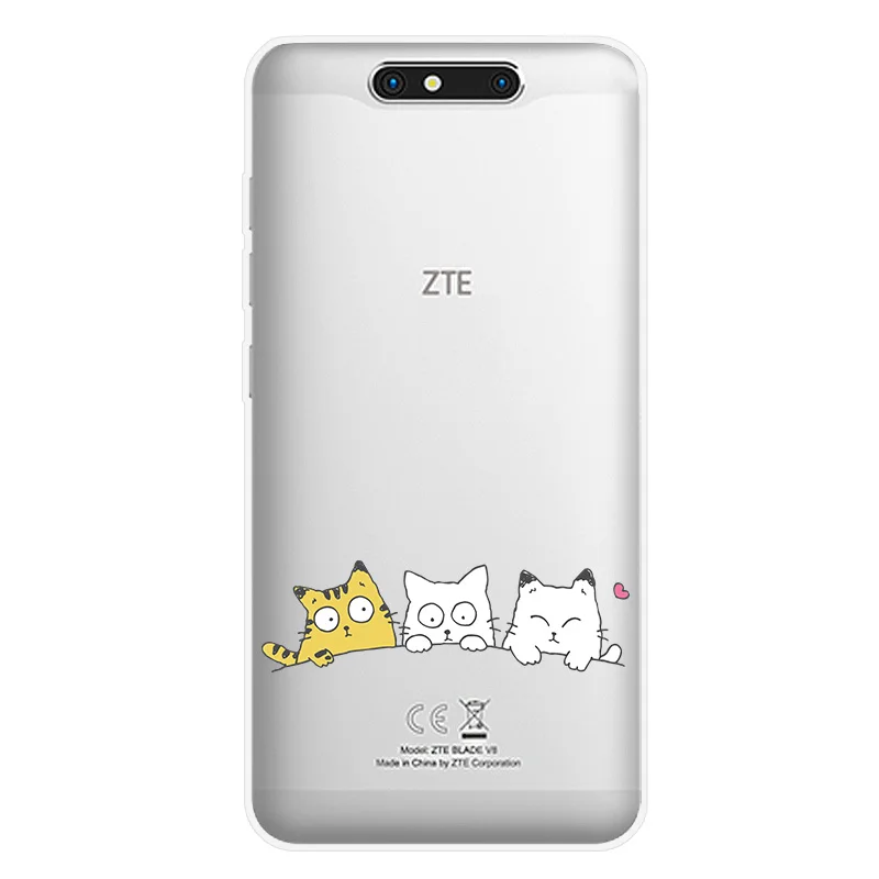 Чехол для телефона ZTE Blade V7 V8 lite mini V9 A330 A910 A602 A610 A520 A512 Z10 милый мягкий ТПУ чехол-накладка с котом фруктами животными - Цвет: 0132