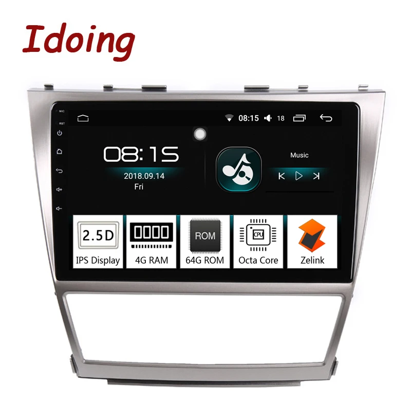 Perfect Idoing 10.2"Car Android8.0 Radio Multimedia Player Fit Toyota Camry2006-2011 4G+64G 8Core 2.5D IPS Screen GPS Navigation Glonass 1