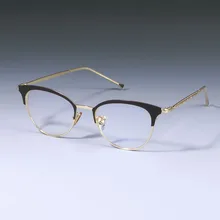 Металлические оправы для очков "кошачий глаз" для мужчин и женщин, оптические модные компьютерные очки 49024