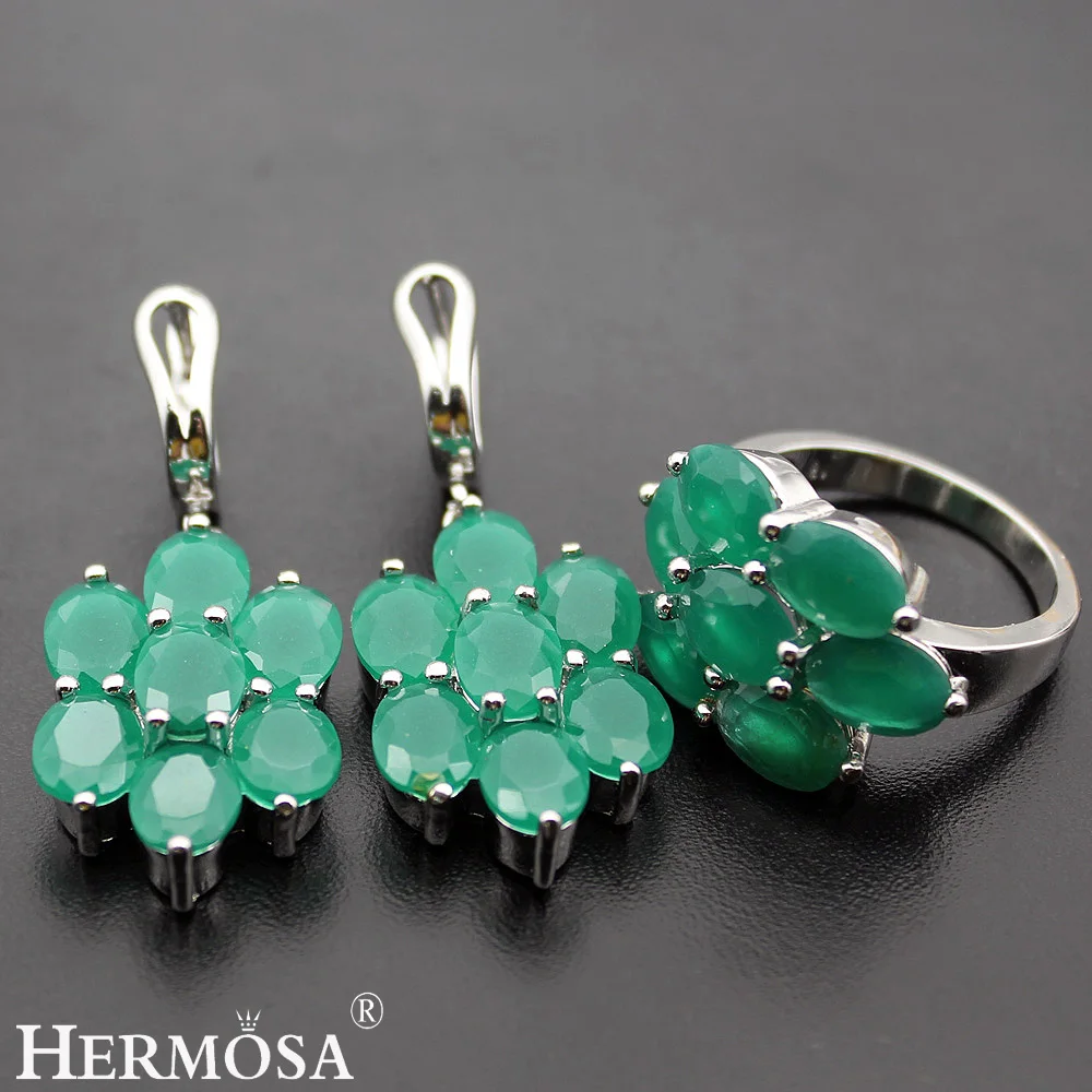 

Hermosa Jewelry Advanced Fashion 925 Sterling Silver Women Ring+ Earrings 8# BK044