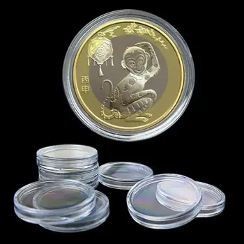 

10Pcs Storage Boxes Applied Clear Round Cases Coin Storage Lighthouse Plastic Capsules Coin box Display Cases dia 27/35/45mm