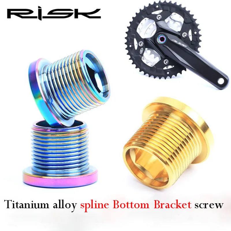

2 pcs RISK M15x12MM Titanium Alloy Waterproof Screw Mountain Bike Bottom Brackets Spline Crank Screw Bolt bicycle parts