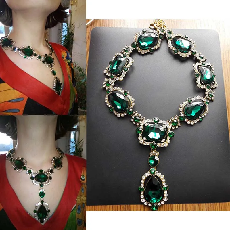 Dvacaman, роскошное ожерелье с длинной хрустальной подвеской Za, большое массивное ожерелье для женщин, свадебное ювелирное ожерелье, колье, ожерелье M62