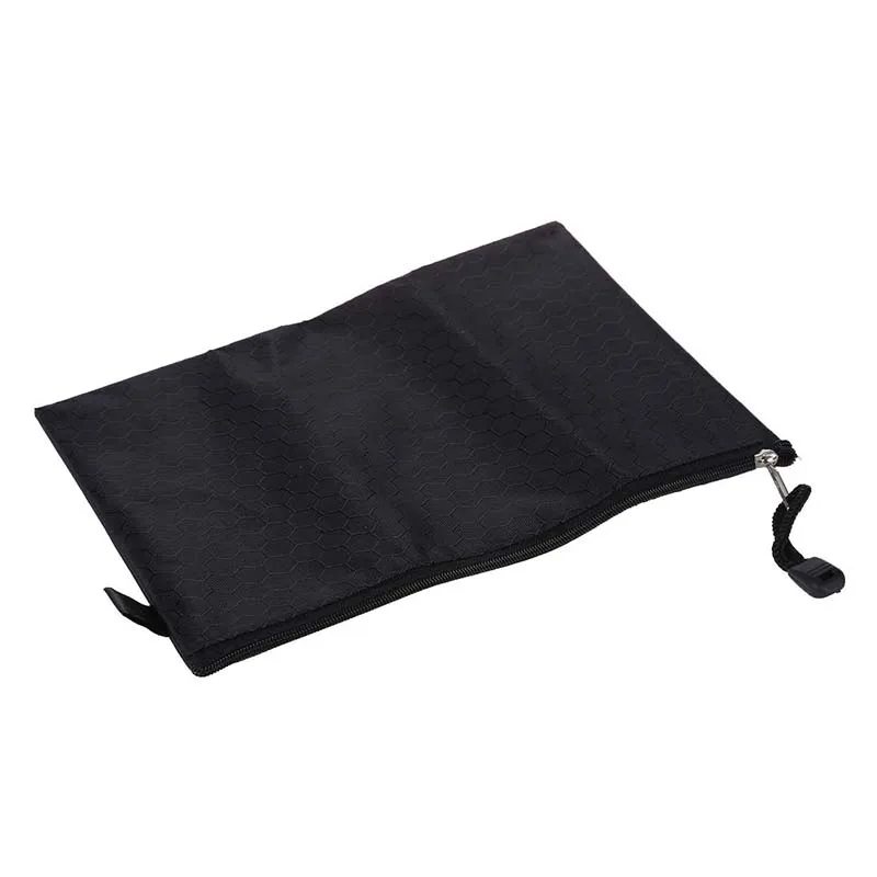 

Black Nylon Sexangle Printed A4 Paper Document Files Organizer Bag