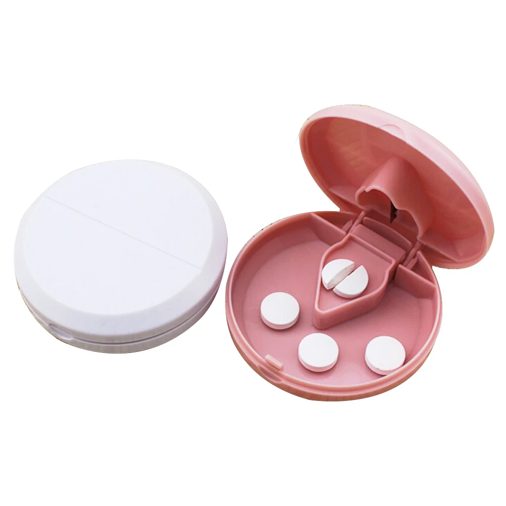 

1PC 3 Colors Portable PP Material Organizer For Medicine Splitter Hold Storage Box Pill Tablet Pill Cutter Divider