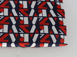 Мягкое платье шарф материал швейная ткань Атлас Шармез геометрический - Цвет: RED