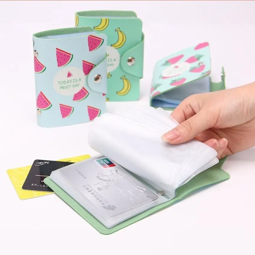 Cute 20 Bits Card ID Holders Case PU Leather Function Business Card