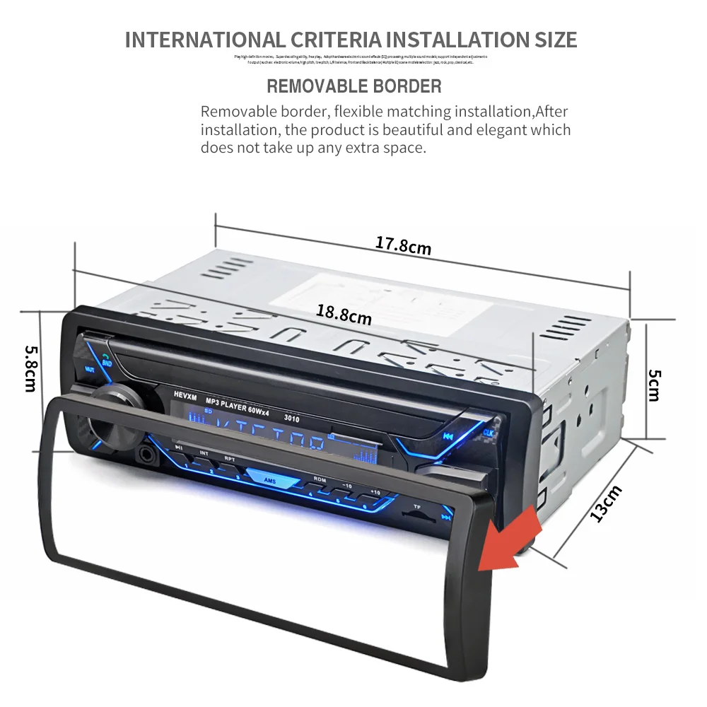 Camecho 1din Автомагнитола стерео Bluetooth Авторадио телефон AUX-IN/USB/MP3 плеер FM приемник дистанционное управление 12 в аудио авто радио