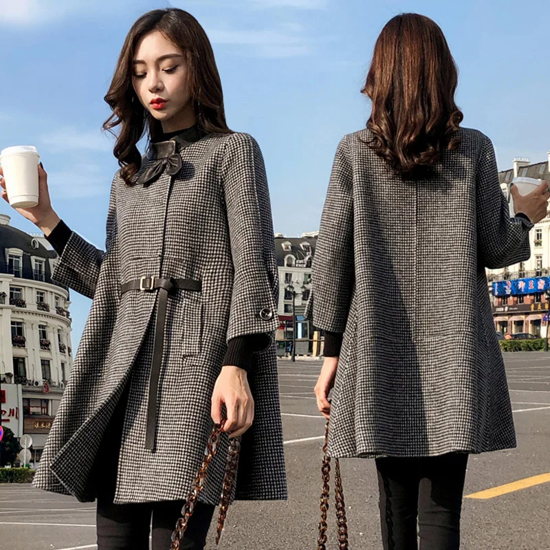 

2019 Winter Women Slim Coat Long Sleeve Medium Long High Quality Wool Jacket Female Thicken Warm Woolen Coat With Pocket