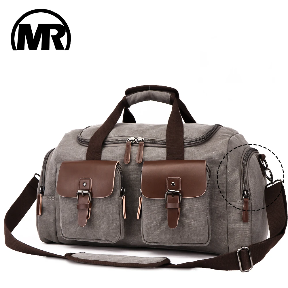 MARKROYAL قماش جلد الرجال السفر حقيبة الأوروبي نمط السفر أكياس حقيبة يد عالية قدرة حقيبة كتف السفر Crossbody الأمتعة