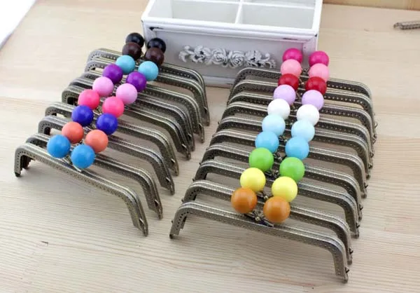 

C43 trapezium 15CM Big candy beads head antique brass Cute Thicken Purse frame Kiss Clasp A, B series 5pcs/lot