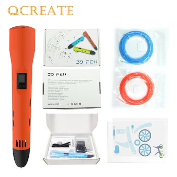 

QCREATE QW01-012B 3D Pen PCL Low Temperature 3D Printing Pen LCD screen Heating Temperature and Speed Control free send 10M PCL