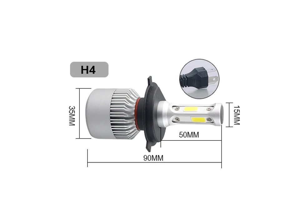 VooVoo H4 LED Motorcycle Headlight Bulb 4000LM 36W HiLo Conversion Kit 6500K Motor Bike Headlamp 1Pcs (11)