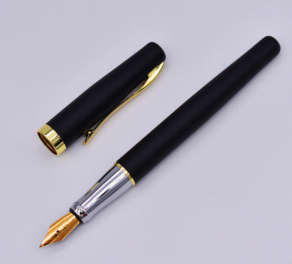 Duke 209 сталь Fude каллиграфия авторучка изогнутое перо, матовый черный с золотым зажимом Улучшенная ручка для письма подарок