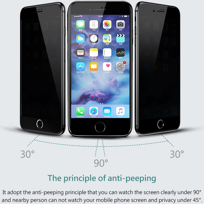  Baseus Anti Spy Privatsphäre Gehärtetem Glas Für iPhone 7 8 Screen Protector 023mm Dünne Glas Für i