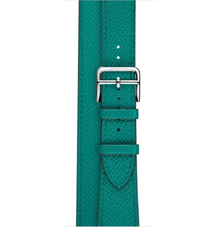 URVOI Double Tour для apple watch series 3 2 1 роскошный ремешок для iwatch Ремень Высокое качество Натуральная кожа петля обертывания 38 42 мм - Цвет ремешка: Green