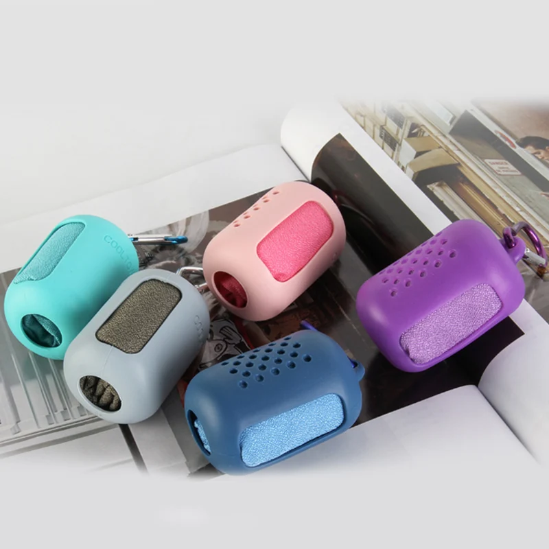 

Travel Foldable Mini Towel Portable Hiking Camping Quick Dry Towel with Silicon Case Outdoor Tool Sports Face Hand Towel