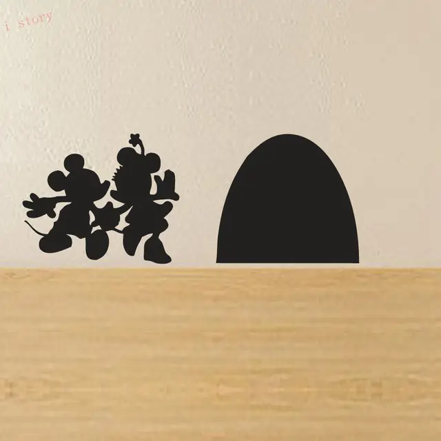 mickey and minnie mouse hole house vinyl wall sticker new