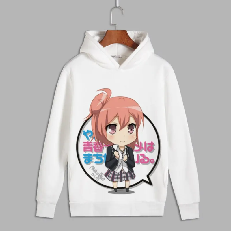 

Yahari ore no seishun love kome wa machigatteiru Cosplay Print Pullover Hoodie Sweatshirts Yukino Unisex Fleece Hoody for Autumn