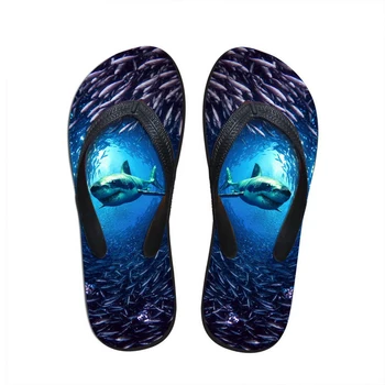 

NOISYDESIGNS Men Flip Flops Soft 3D Underwater World Animals Printed Summer Beach Water Slippers Lightweight Male flat Sandals