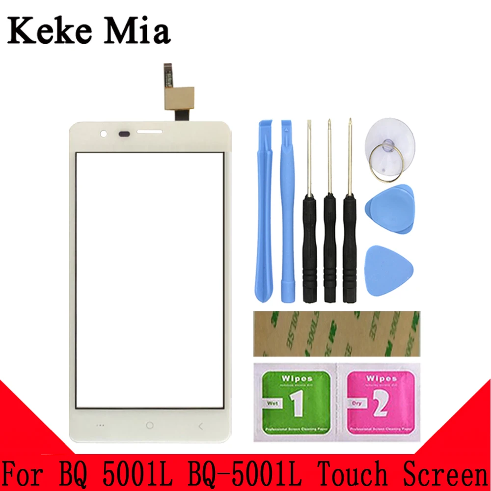 Keke Миа 5," мобильный телефон сенсорный экран для BQ 5001L BQ-5001L BQ5001L стекло Передняя панель дигитайзер объектив сенсор и инструменты