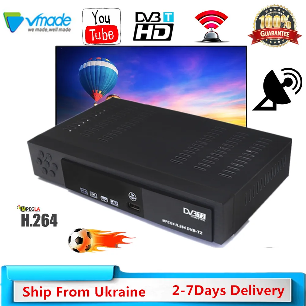 DVB T2 ТВ-тюнер ресивер 8902 DVB-T2 ресивера FTA H.264 MPEG-2/4 для Европа, Россия + USB wifi7601 DVB-T Декодер каналов кабельного телевидения