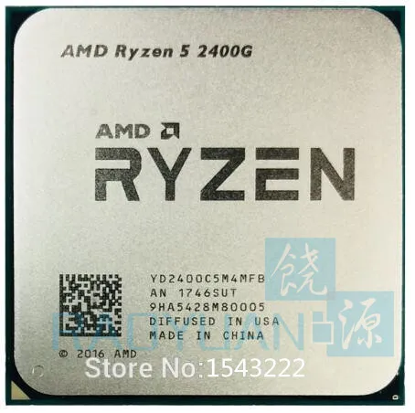 

AMD Ryzen 5 2400G R5 2400G 3.6 GHz Quad-Core Quad-Thread 65W CPU Processor YD2400C5M4MFB Socket AM4