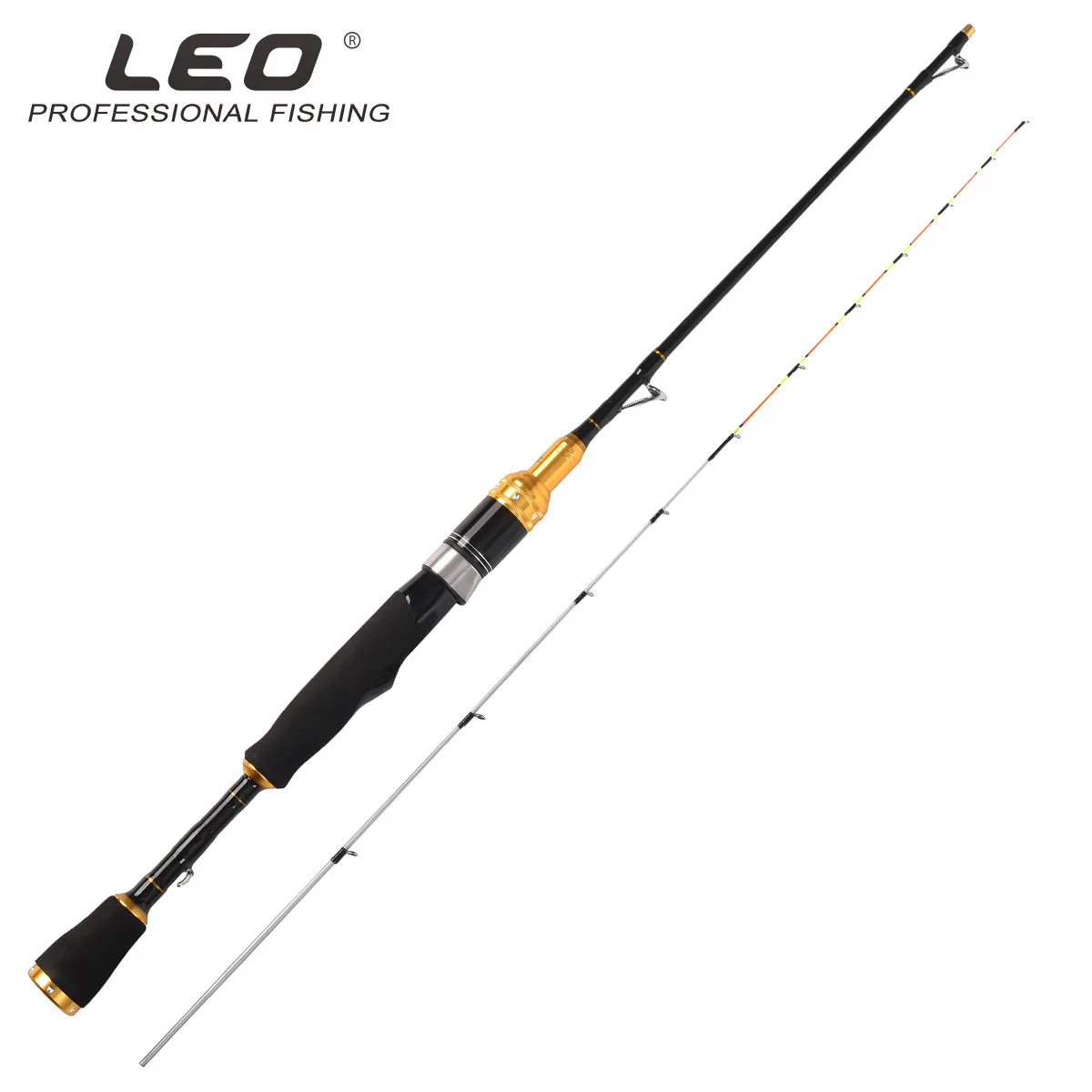 LEO semi-titanium alloy fishing rod slightly squid fishing 1m soft slightly rod Raft fishing ice fish reel seat 6+1BB