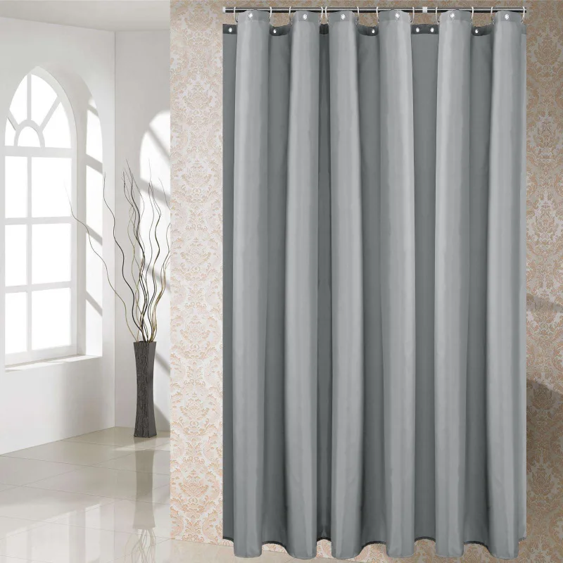

71'' Gray Polyester Shower Curtain Waterproof Extra Long Mildew Resistant Modern Bathroom Curtains Fabric for Home Bathtub Decor