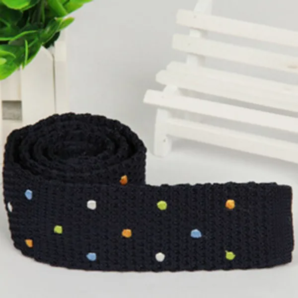 Мужской трикотажный галстук ROPALIA узкая трикотажная бабочка в горошек|dot tie|knitted