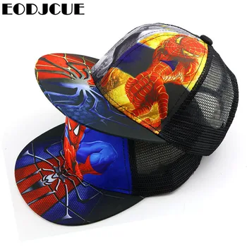 

Cartoon Children Baseball Caps Hip hop cap Anime Super hero Superman Spiderman iron Man snapback flat brim Hats Kids adjustable