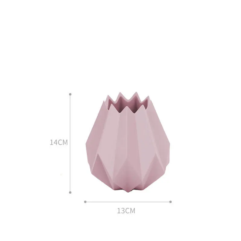 Модные вазы оригами, Керамическая Настольная большая ваза, украшение дома, ваза, современный европейский стиль, ваза для цветов, домашнее украшение - Цвет: Pink