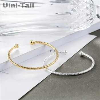 

Uini-Tail hot new 925 sterling silver simple opening adjustable ladies bracelet Korean fashion tide flow high quality GN989