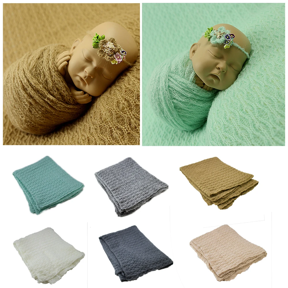 150x100cm Soft Stretch Fabric Baby Blanket Photography Props Newborn