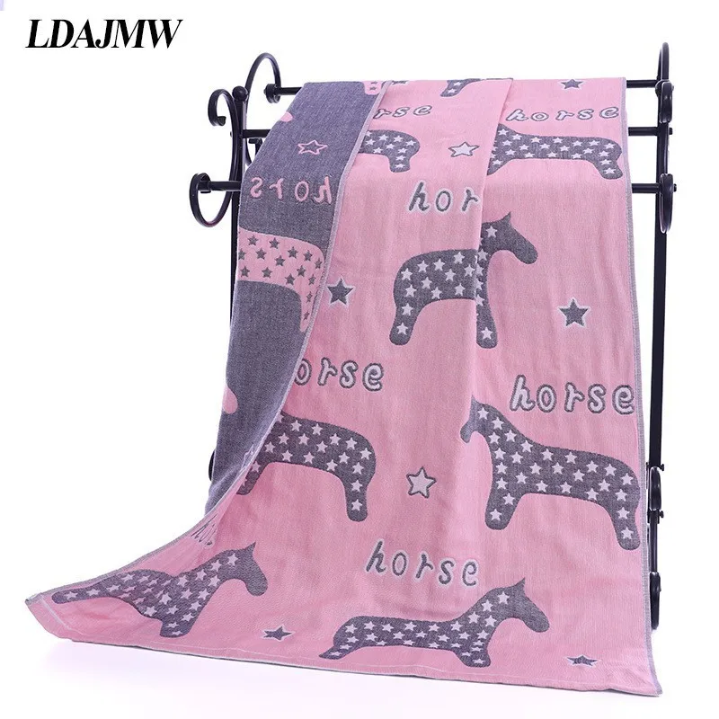 Online Dropshipping Baumwolle Gaze Erwachsene Cartoon Bad Handtuch Textil Großen Dicken Handtuch Hotel Bademantel Strand Handtuch Schal Kinder Decke